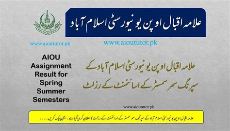 result aiou|:Assignments Marks: .